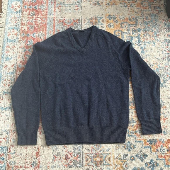 Jcrew Lambswool v-neck sweater in heathered blue - Picture 1 of 7